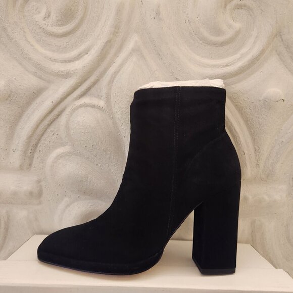 SCHUTZ "Rosalie" Suede Block Heeled Zip Booties. NIB. Size 6.5 - Picture 2 of 11